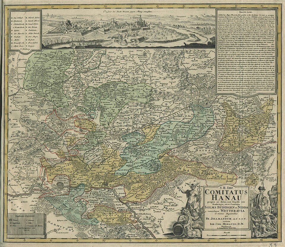 Carte de Hanau de 1728.