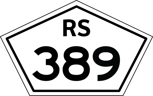 Panneau routier de l'état RS-389 à Rio Grande do Sul