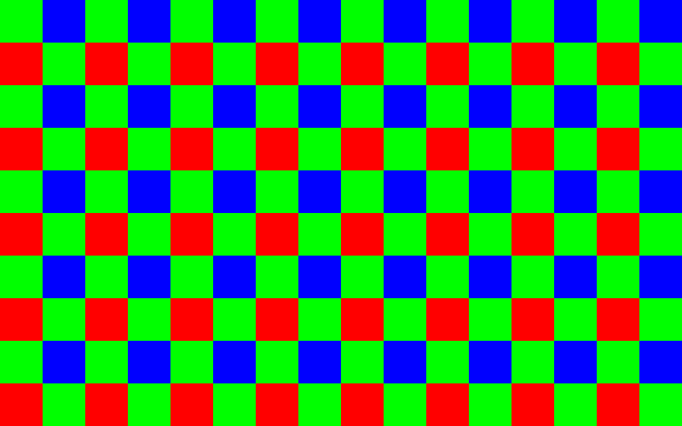 appareil photo numérique (matrice de filtres de couleur Bayer)