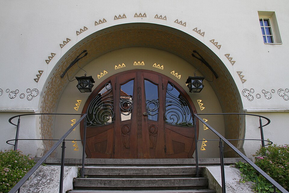 Porte d'entrée de Großes Haus Glückert dans la colonie d'artistes de Darmstadt