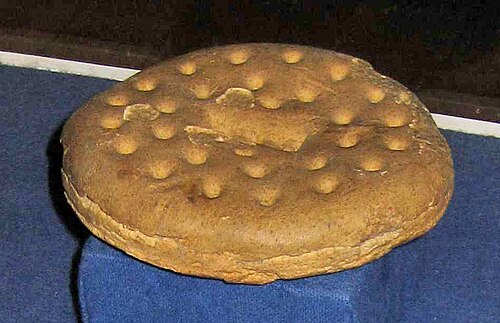 Un biscuit de navire, qui serait le plus vieux du monde (vers 1852), exposé au musée maritime de Kronborg, au Danemark