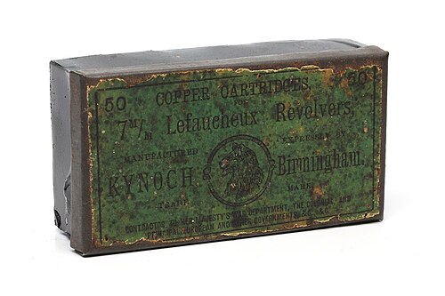 Boîte à cartouches Pinfire par Kynoch &amp; Co.