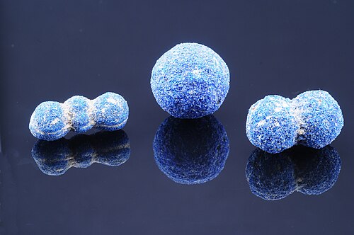 Spécimens d'azurite sphéroïdale de l'Utah