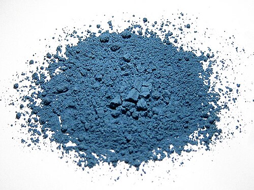 Azurite moulue pour utilisation comme pigment