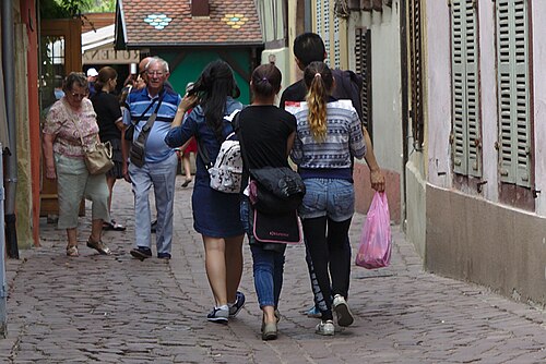 Deux adolescents volent des touristes dans une zone piétonne