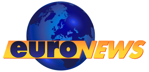Janvier 1993 – février 1996 : mot minuscule bleu « euro » dans un parallélogramme jaune et mot majuscule jaune « NEWS ».