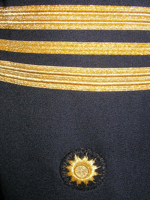 Une tresse dorée sur un uniforme de police