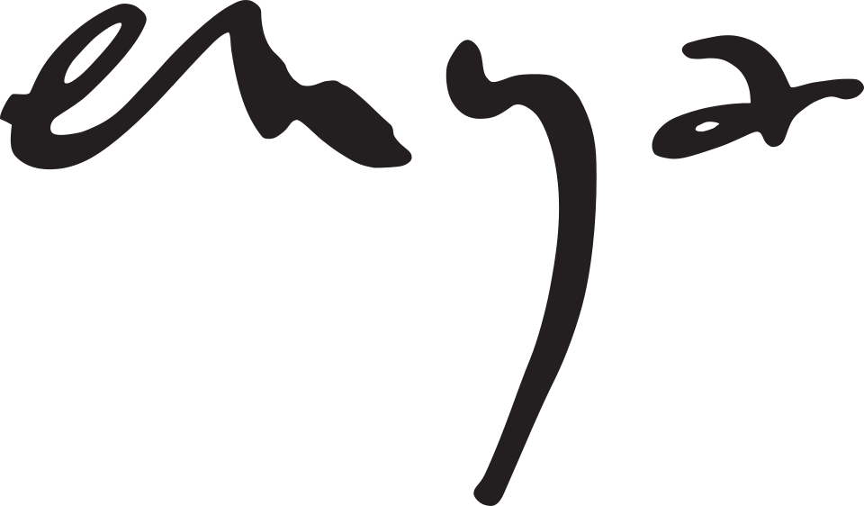 Logo Enya, lettres « eny a » stylisées