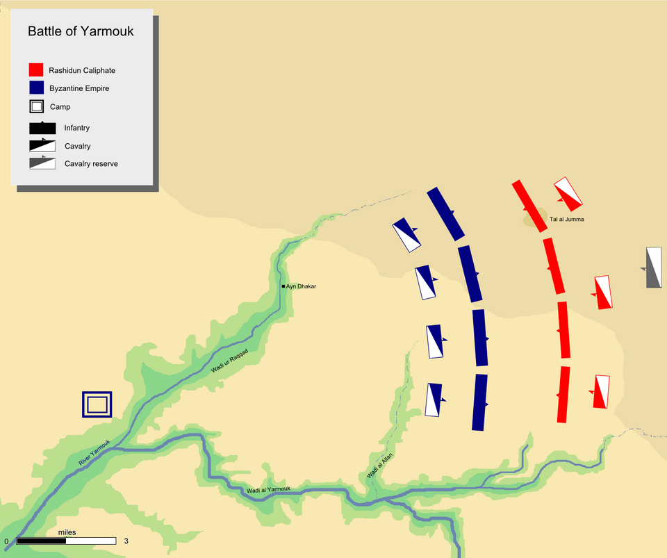 Carte détaillant le déploiement respectif des troupes avant la bataille.