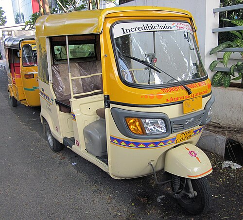 Un pousse-pousse TVS à Chennai.