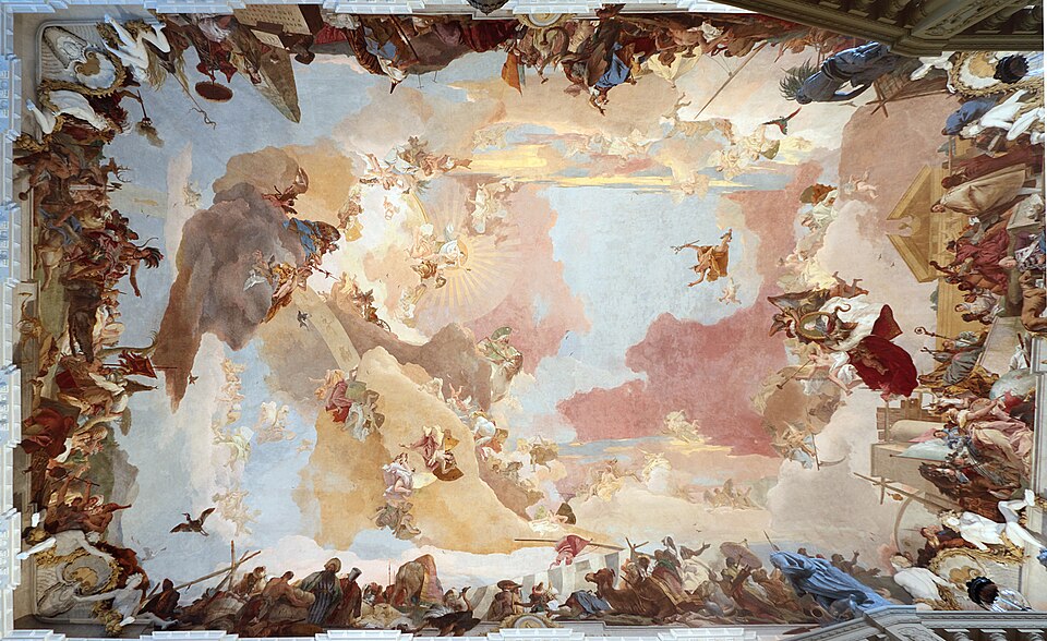 Fresque au plafond de la résidence de Würzburg (1720-1744) de Giovanni Battista Tiepolo