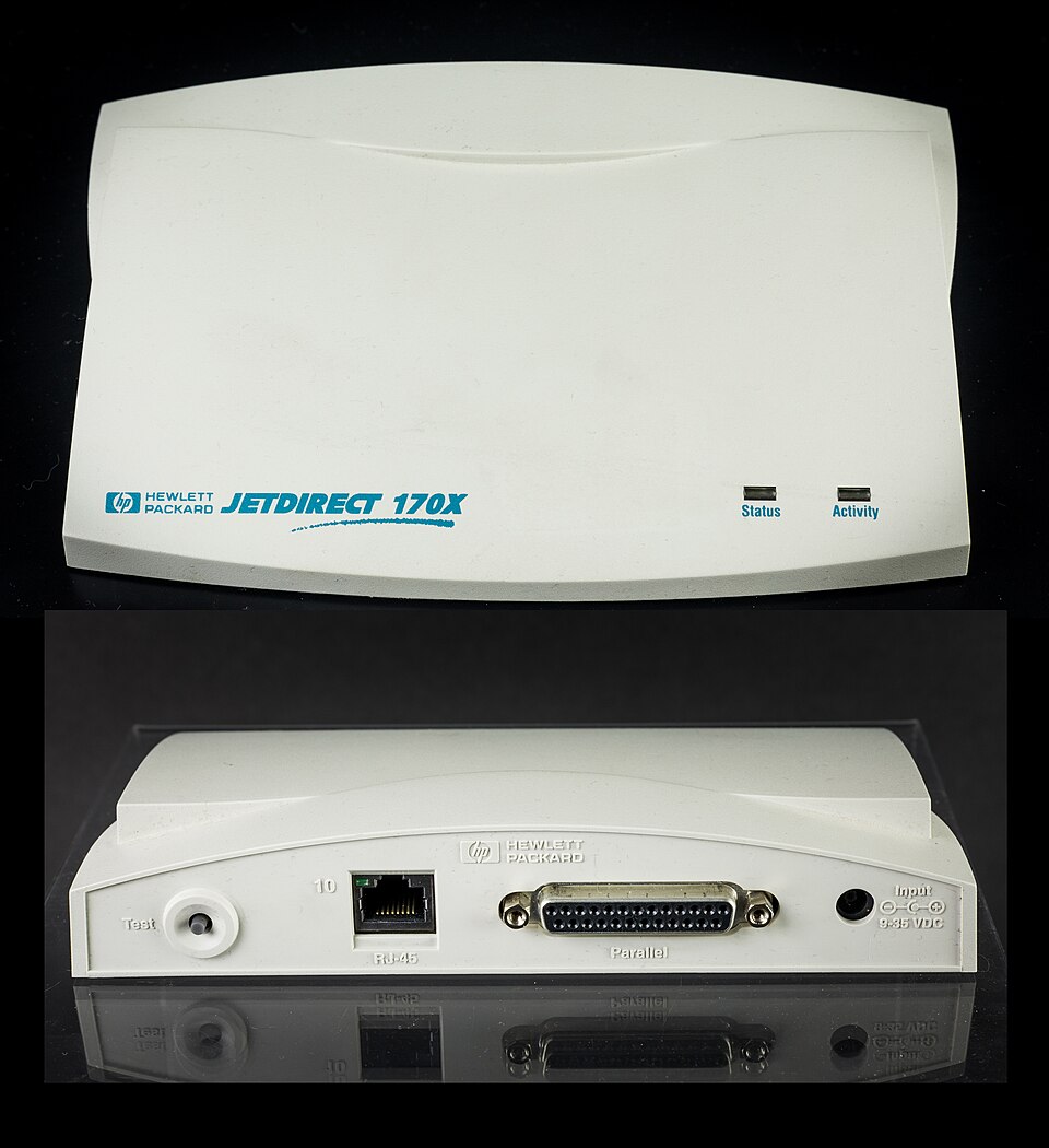 Serveur d'impression externe HP JetDirect 170X avec ports LAN et parallèles pour imprimante